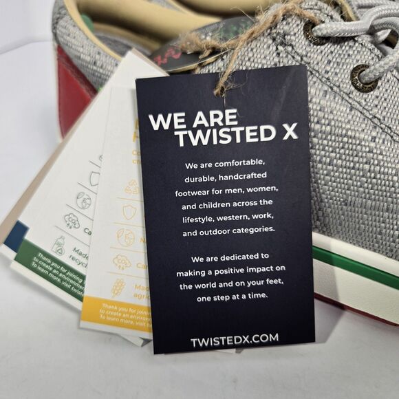 Twisted X® Mens 8.5 Casual Light Grey Mexican Flag Kick Shoes MCA0054 Heritage main image 9